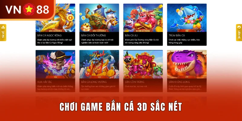 Chơi game Bắn cá 3D sắc nét