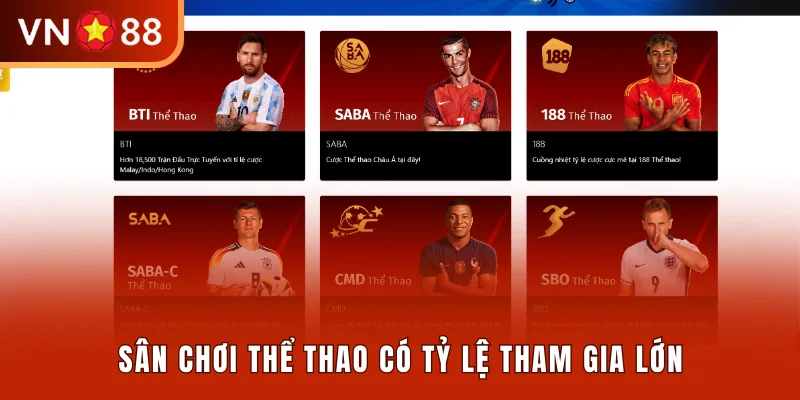 Sân chơi thể thao có tỷ lệ tham gia lớn